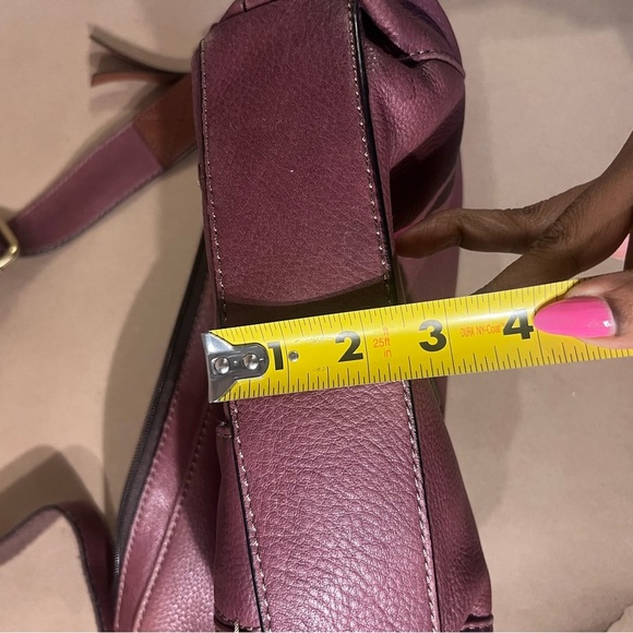 FOSSIL Brown Pebble Leather Morgan Traveler Crossbody Messenger Bag Purse Pocket - Picture 8 of 13